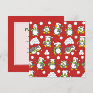 Kerstpinguïnachtergrond Kaart