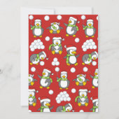 Kerstpinguïnachtergrond Kaart (Voorkant)