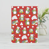 Kerstpinguïnachtergrond Kaart (Staand voorkant)