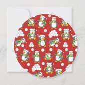 Kerstpinguïnachtergrond Kaart (Voorkant)