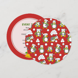 Kerstpinguïnachtergrond Kaart