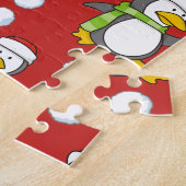 Kerstpinguïnachtergrond Legpuzzel (Zijkant)