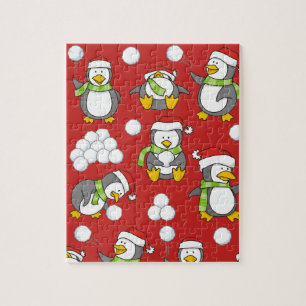 Kerstpinguïnachtergrond Legpuzzel