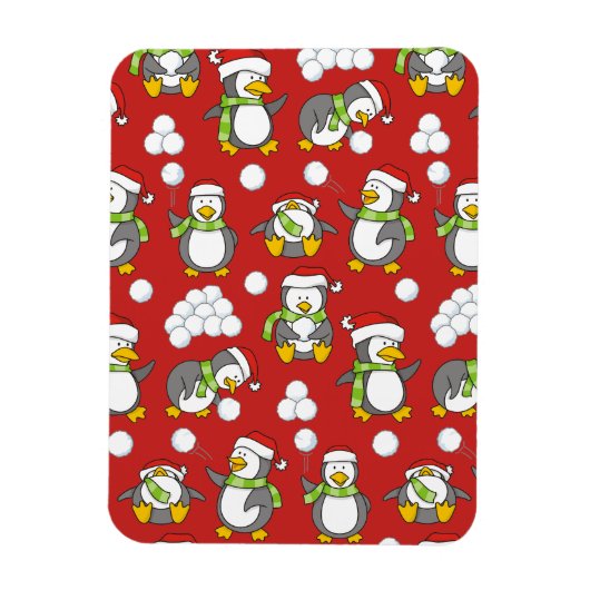 Kerstpinguïnachtergrond Magneet (Verticaal)