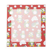 Kerstpinguïnachtergrond Notitieblok (Voorkant)