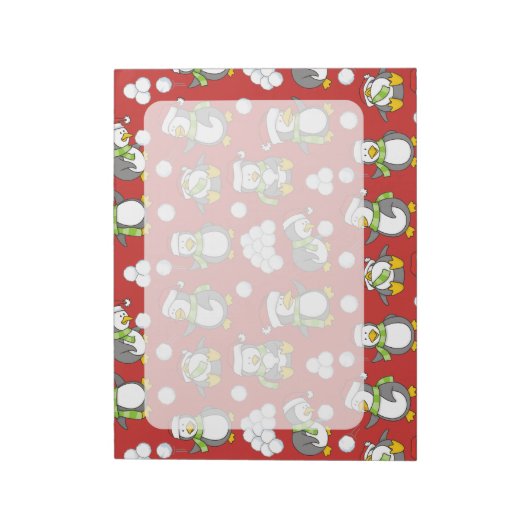 Kerstpinguïnachtergrond Notitieblok (Linkerzijde)