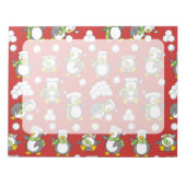 Kerstpinguïnachtergrond Notitieblok (Voorkant)