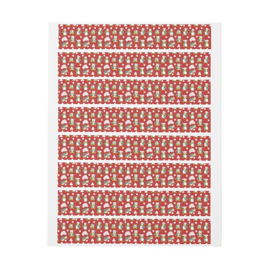 Kerstpinguïnachtergrond Omwikkelbaar Adreslabel (Vel)