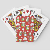 Kerstpinguïnachtergrond Pokerkaarten (Achterkant)