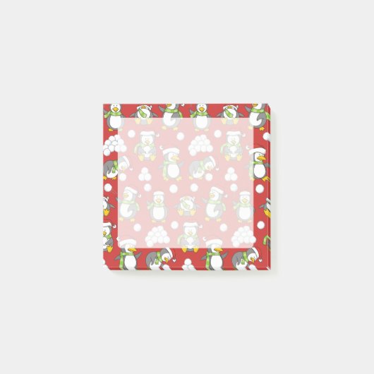 Kerstpinguïnachtergrond Post-it® Notes (Voorkant)