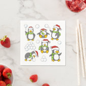Kerstpinguïnachtergrond Servet (Insitu)