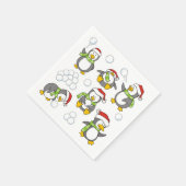 Kerstpinguïnachtergrond Servet (Hoek)