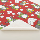 Kerstpinguïnachtergrond Sherpa Deken (3/4)