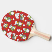 Kerstpinguïnachtergrond Tafeltennisbatje (Zijkant)