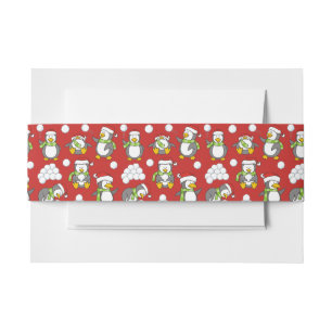 Kerstpinguïnachtergrond Uitnodigingen Wikkel
