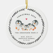 Kerstpinguïnfamilie van vijf keramische ornament (Voorkant)