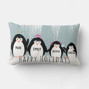 Kerstpinguïnfamilie Worpkussen Kussen