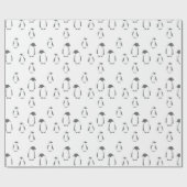 Kerstpinguïnpatroon - kerstcadeautjes cadeaupapier (Vlak)