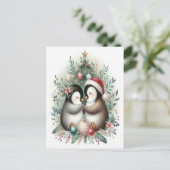 Kerstpinguïns 4 briefkaart (Staand voorkant)