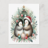 Kerstpinguïns 4 briefkaart (Voorkant)
