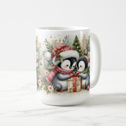 Kerstpinguïns 5 koffiemok (Voorkant rechts)