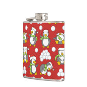 Kerstpinguïns achtergrond heupfles (Links)