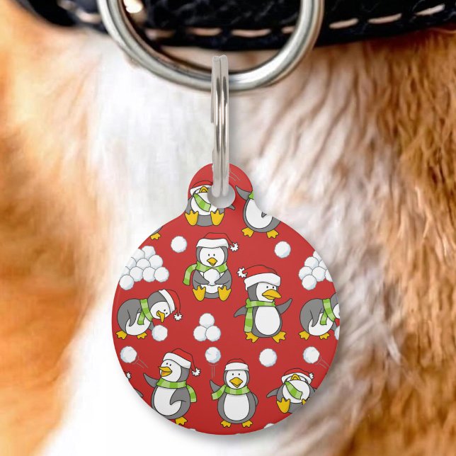 Kerstpinguïns achtergrond huisdierpenning (Creator heeft geüpload)