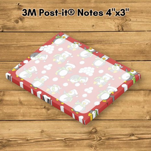 Kerstpinguïns achtergrond post-it® notes