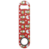 Kerstpinguïns achtergrond speed flessenopener (Voorkant)