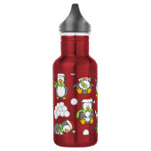 Kerstpinguïns achtergrond waterfles (Links)