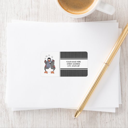 kerstpinguïns adres mailinglabels etiket (Insitu)