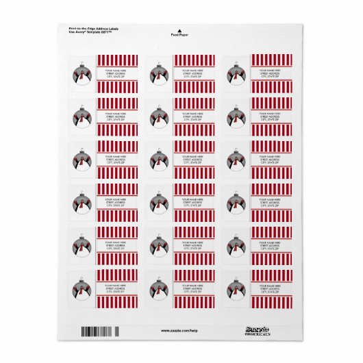kerstpinguïns adres mailinglabels etiket (Full Sheet)