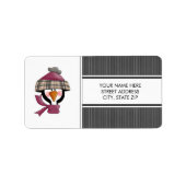kerstpinguïns adres mailinglabels etiket (Voorkant)