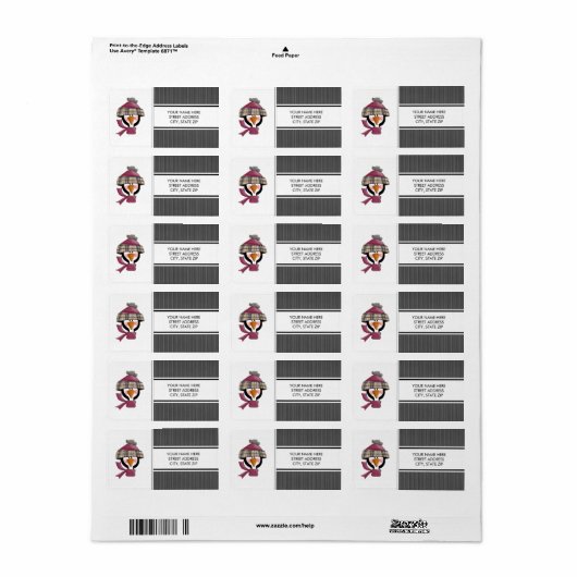 kerstpinguïns adres mailinglabels etiket (Full Sheet)