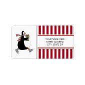 kerstpinguïns adres mailinglabels etiket (Voorkant)
