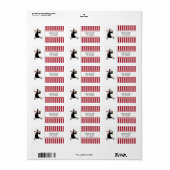 kerstpinguïns adres mailinglabels etiket (Full Sheet)