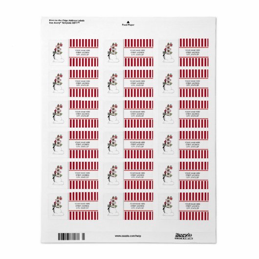 kerstpinguïns adres mailinglabels etiket (Full Sheet)