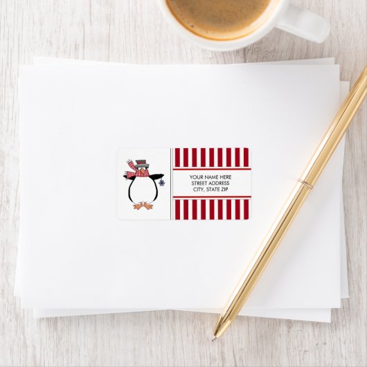 kerstpinguïns adres mailinglabels etiket (Insitu)
