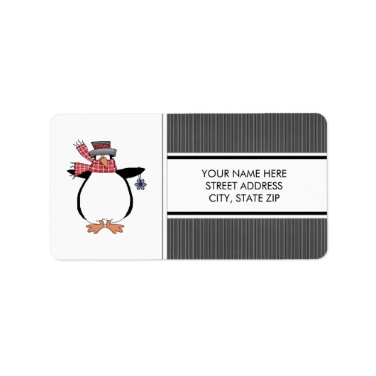 Kerstpinguïns Adresmailinglabels Etiket (Voorkant)