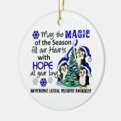 Kerstpinguïns ALS Lou Gehrig's ziekte Keramisch Ornament (Links)