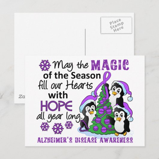 Kerstpinguïns Alzheimer Feestdagenkaart (Voorkant / Achterkant)