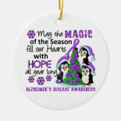 Kerstpinguïns Alzheimer Keramisch Ornament (Voorkant)