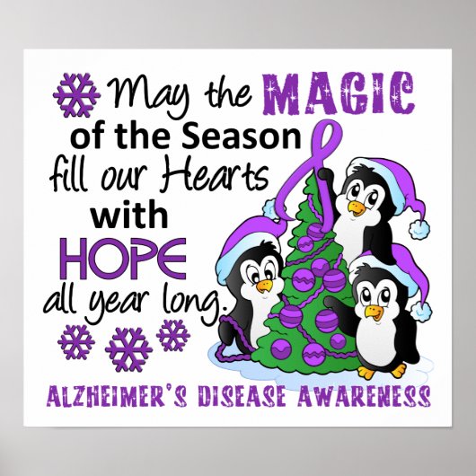 Kerstpinguïns Alzheimer Poster (Voorkant)