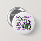 Kerstpinguïns Alzheimer Ronde Button 5,7 Cm (Voorkant /achterkant)