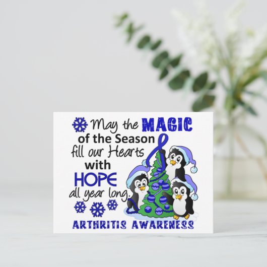 Kerstpinguïns Artritis Feestdagenkaart (Staand voorkant)