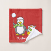 kerstpinguïns bad handdoek (Wasdoekje)