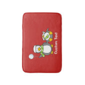 kerstpinguïns badmat (Voorkant Verticaal)