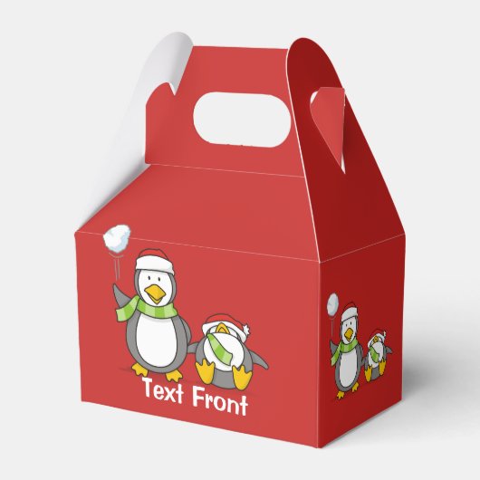 kerstpinguïns bedankdoosjes (Voorkant Zijde)