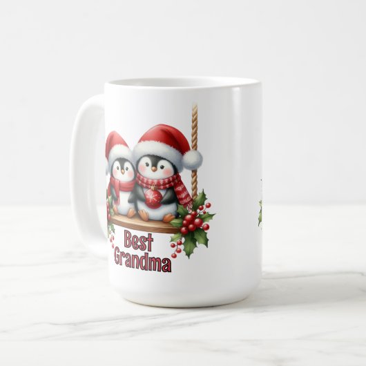 Kerstpinguïns Beste Oma Koffiemok (Voorkant links)