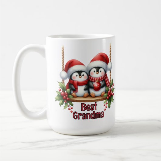 Kerstpinguïns Beste Oma Koffiemok (Links)